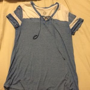 Juniors blue and white shirt